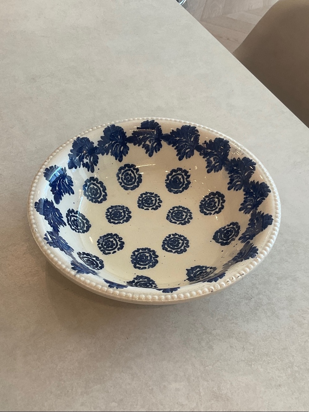 Blue and White Decorative Ceramic Bowl